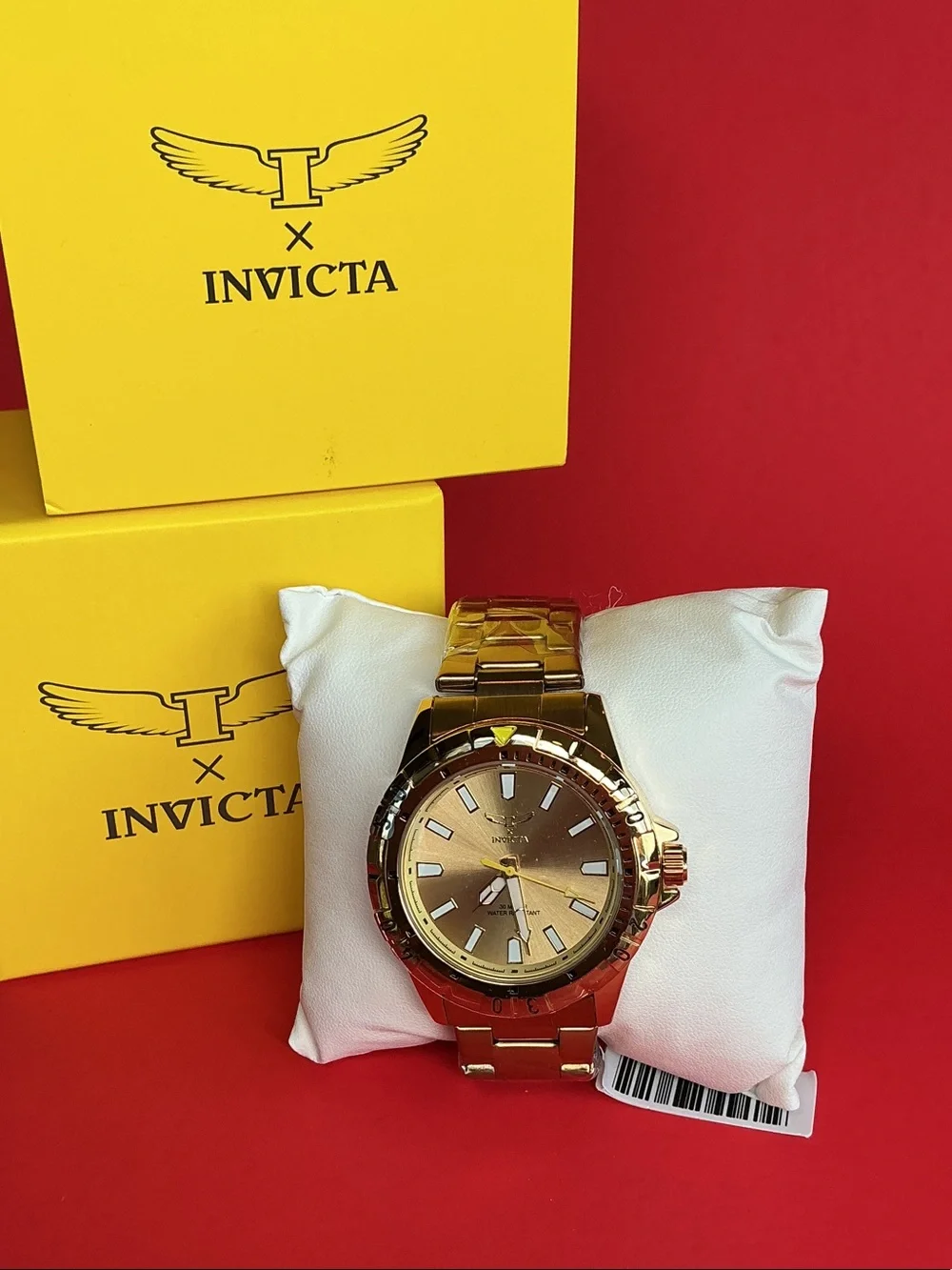 Invicta Gold-Tone Watch with Champagne Dial and Bracelet